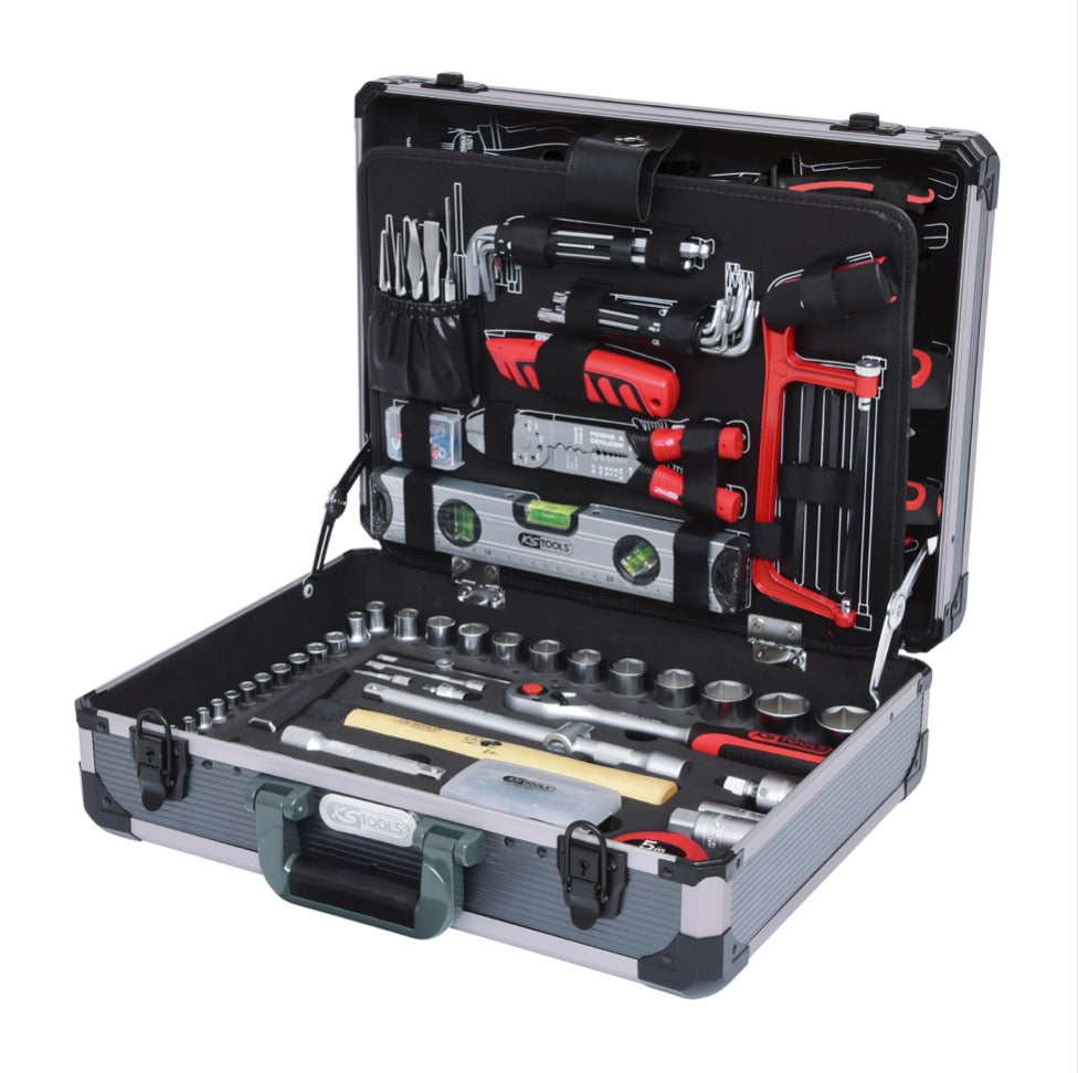 KS Tools Werkzeug Set 1/4" 1/2" 127 tlg. ( 917.0727 ) Schraubendreher / Hammer / Zange / Wasserwaage / Säge / Ringmaulschlüssel - Toolbrothers