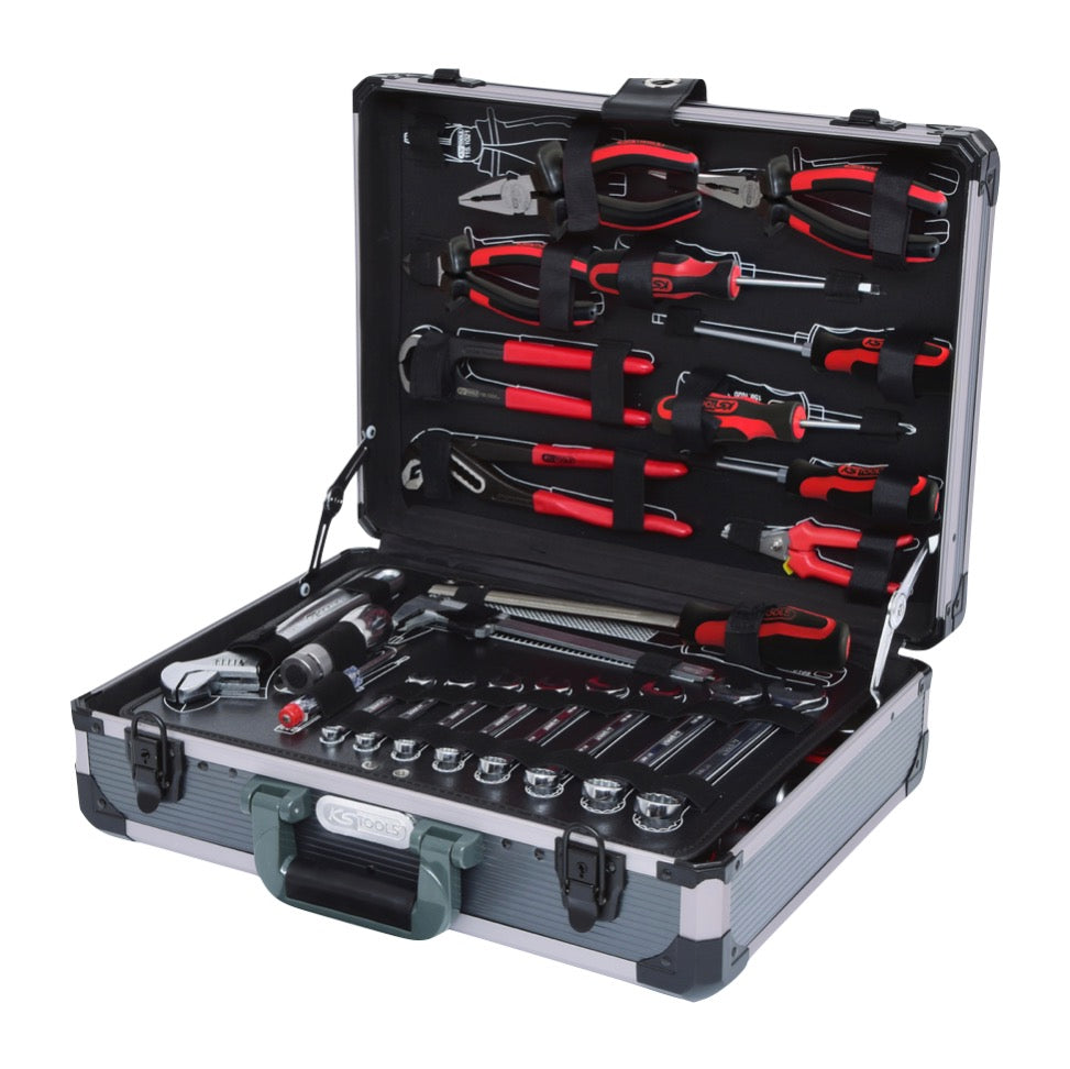 KS Tools Werkzeug Set 1/4" 1/2" 127 tlg. ( 917.0727 ) Schraubendreher / Hammer / Zange / Wasserwaage / Säge / Ringmaulschlüssel - Toolbrothers