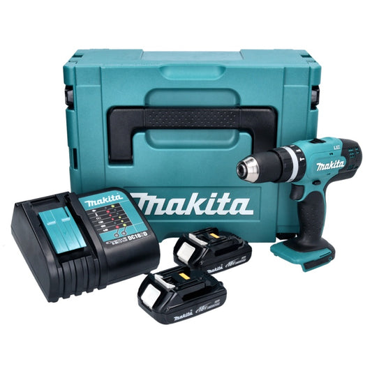 Makita DHP 453 SYJ Akku Schlagbohrschrauber 18 V 42 Nm + 2x Akku 1,3 Ah + Ladegerät + Makpac - Toolbrothers