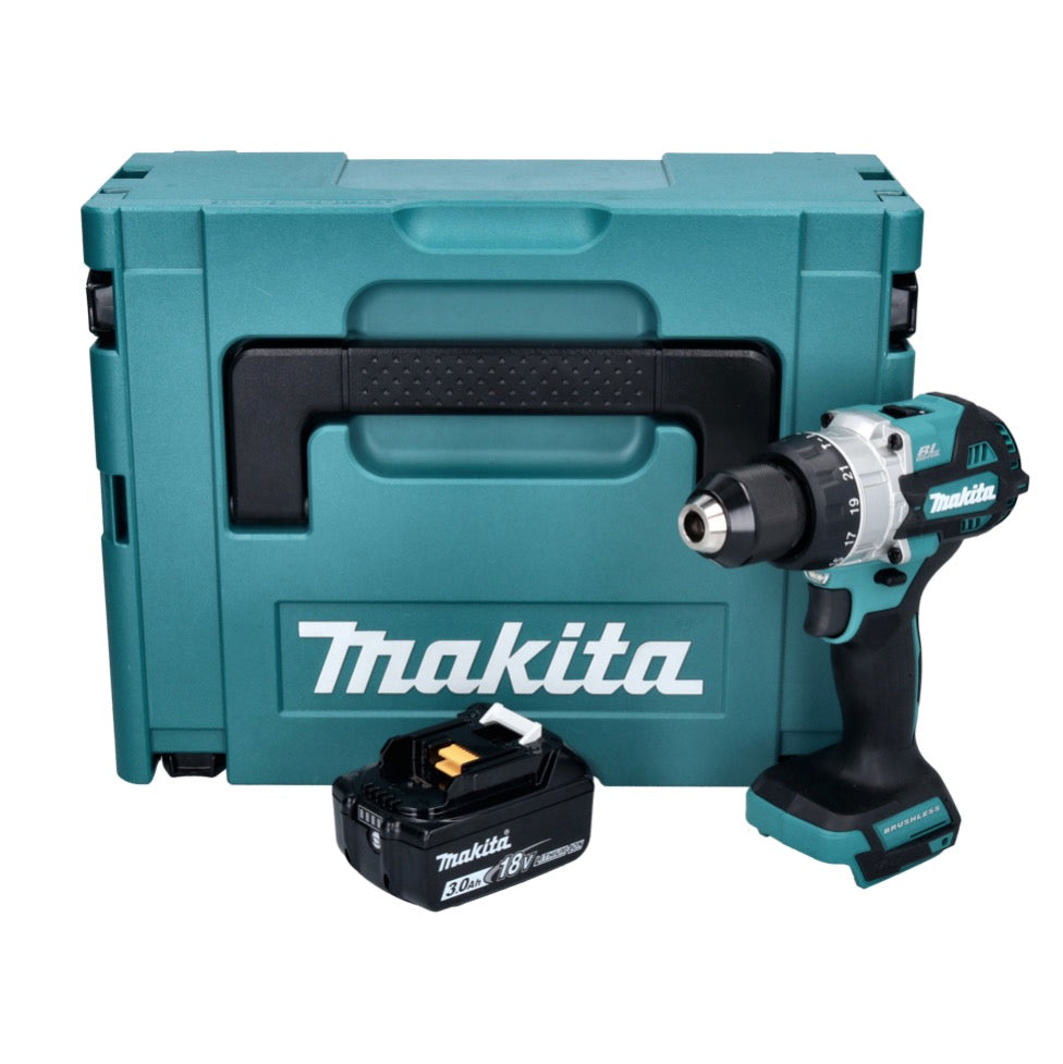 Makita DHP 486 F1J Akku Schlagbohrschrauber 18 V 130 Nm Brushless + 1x Akku 3,0 Ah + Makpac - ohne Ladegerät
