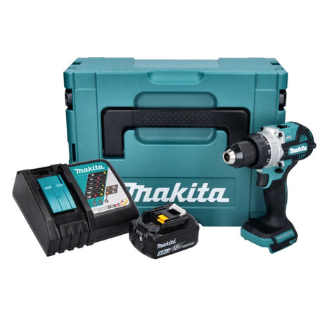 Makita DHP 486 RT1J perceuse à percussion sans fil 18 V 130 Nm sans balai + 1x batterie 5,0 Ah + chargeur + Makpac