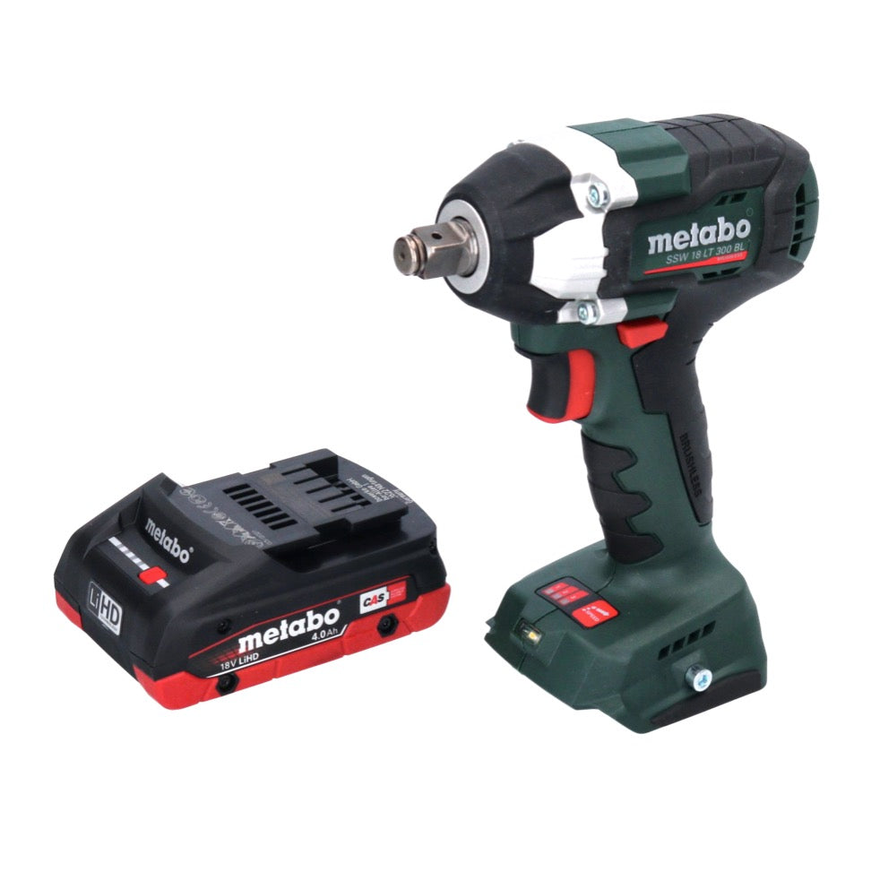 Visseuse à chocs sans fil Metabo SSW 18 LT 300 BL 18 V 300 Nm 1/2" sans balais + 1x batterie 4,0 Ah - sans chargeur