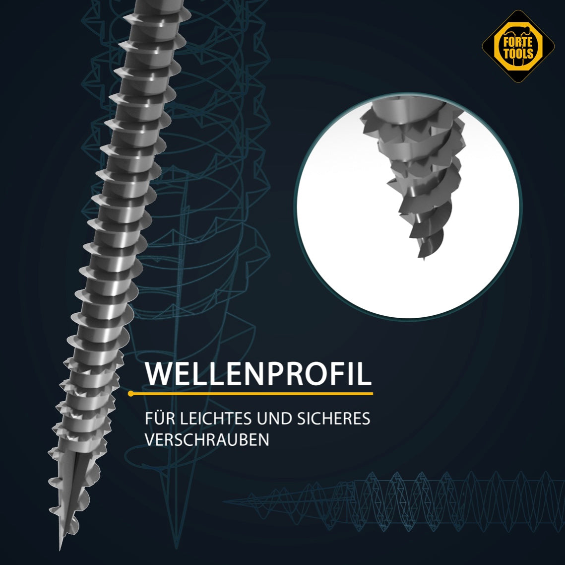 FORTE Tools Universal Holzschraube 4,0 x 20 mm T20 200 Stk. ( 000040113867 ) silber verzinkt Torx Senkkopf Vollgewinde - Toolbrothers