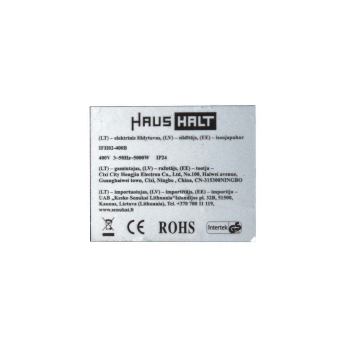 HausHalt IFH02-400B Elektro Industrie Heizgerät 400 V 5 kW 4 Leistungsstufen 50 m² ( 51331372 ) für Werkstatt, Keller, Baustelle etc. inkl. Überhitzungsschutz - Toolbrothers