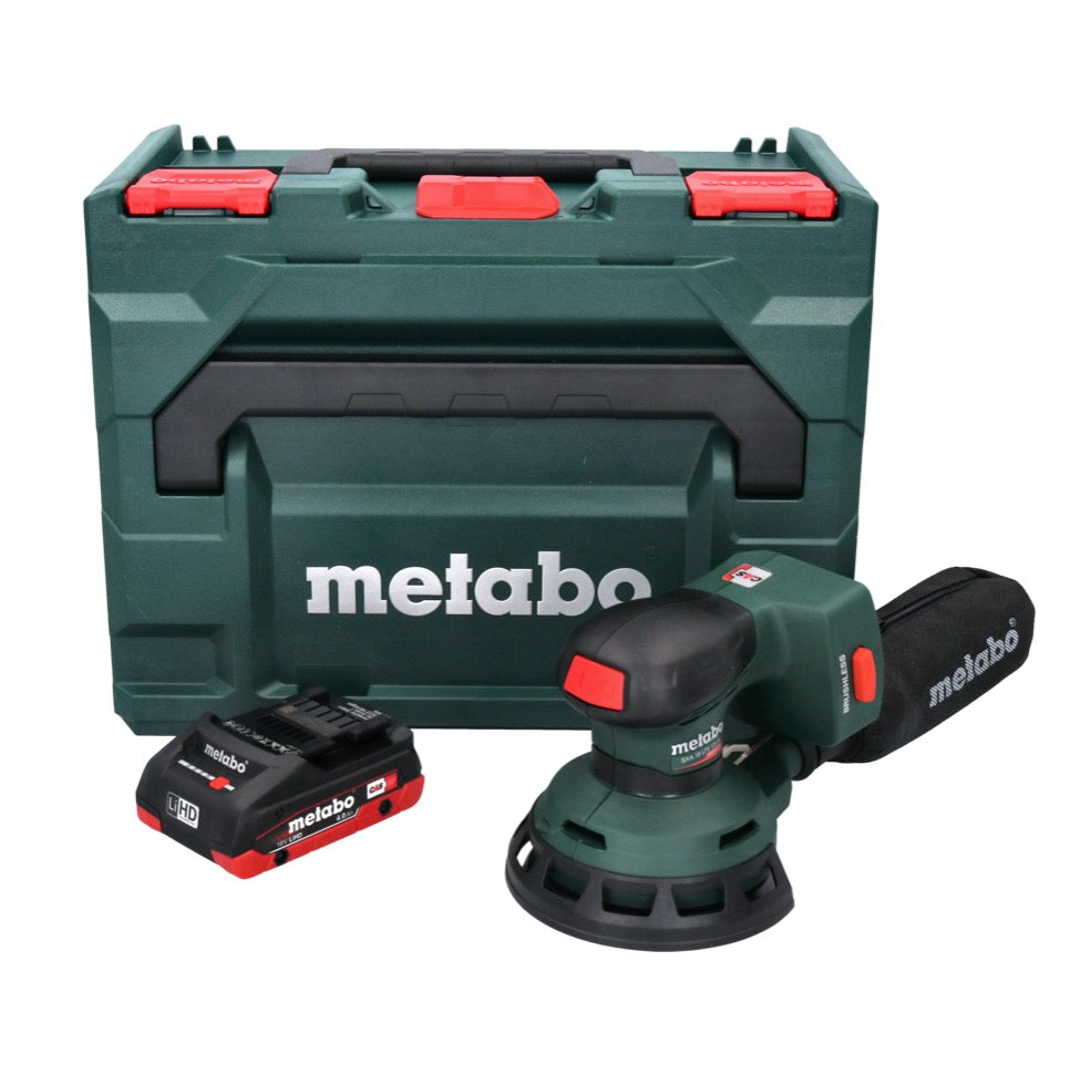 Ponceuse excentrique sur batterie Metabo SXA 18 LTX 125 BL 18 V 125 mm sans balais + 1x batterie 4,0 Ah + métaBOX - sans chargeur