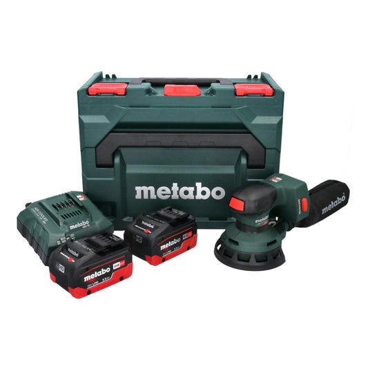 Ponceuse excentrique sur batterie Metabo SXA 18 LTX 125 BL 18 V 125 mm sans balais + 2x batterie 5,5 Ah + chargeur + métaBOX