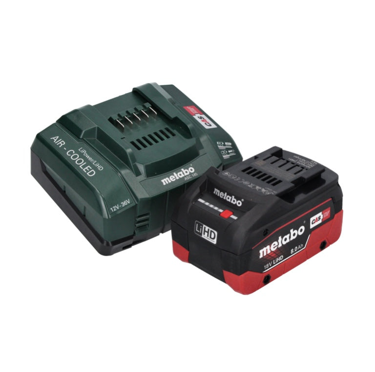 Metabo AS 18 L PC Aspirateur à batterie compact 18 V 6 l IPX4 classe de poussière L humide et sec + 1x batterie 8,0 Ah + chargeur