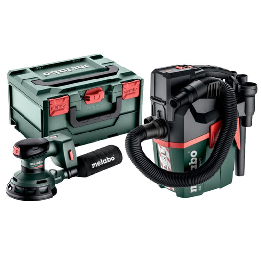 Metabo Set SXA 18 LTX 125 BL ponceuse excentrique sur batterie 18 V 125 mm + aspirateur compact AS 18 L PC (691199000) - sans batterie, sans chargeur