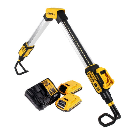 DeWalt DCL 045 D2 lampe à batterie éclairage de voiture LED 12 / 18 V 1700 lm support rotatif 0-360 degrés + 2x batteries 2,0 Ah + chargeur