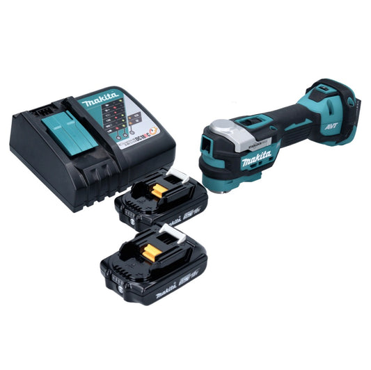 Makita DTM 52 RA Akku Multifunktionswerkzeug 18 V Starlock Max Brushless + 2x Akku 2,0 Ah + Ladegerät