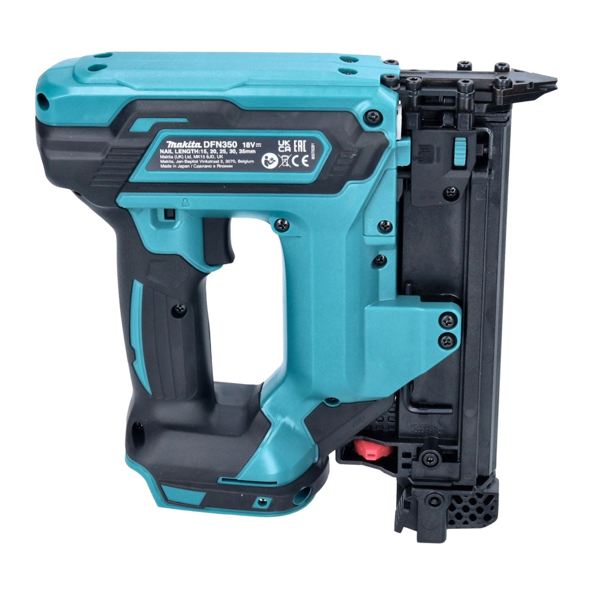 Makita DFN 350 A1 cloueuse à tête d'emballage sur batterie 18 V 15 - 35 mm + 1x batterie 2,0 Ah - sans chargeur