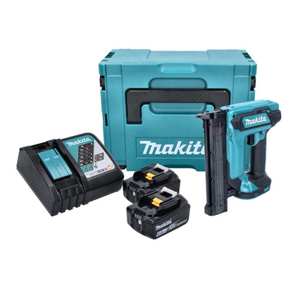 Makita DFN 350 RGJ cloueuse à tête d'emballage sur batterie 18 V 15 - 35 mm + 2x batteries 6,0 Ah + chargeur + Makpac