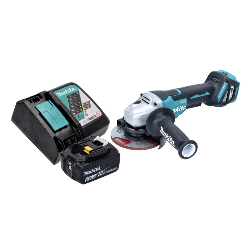 Makita DGA 515 RT1 Akku Winkelschleifer 18 V 125 mm Brushless + 1x Akku 5,0 Ah + Ladegerät