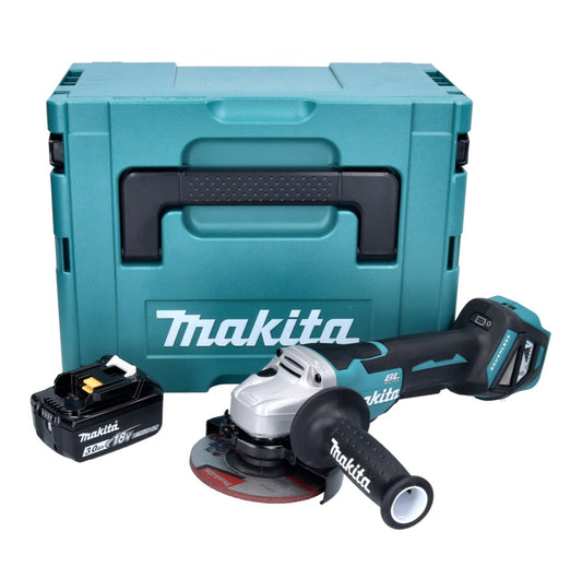 Makita DGA 515 F1J Meuleuse d'angle sur batterie 18 V 125 mm sans balais + 1x batterie 3,0 Ah + Makpac - sans chargeur