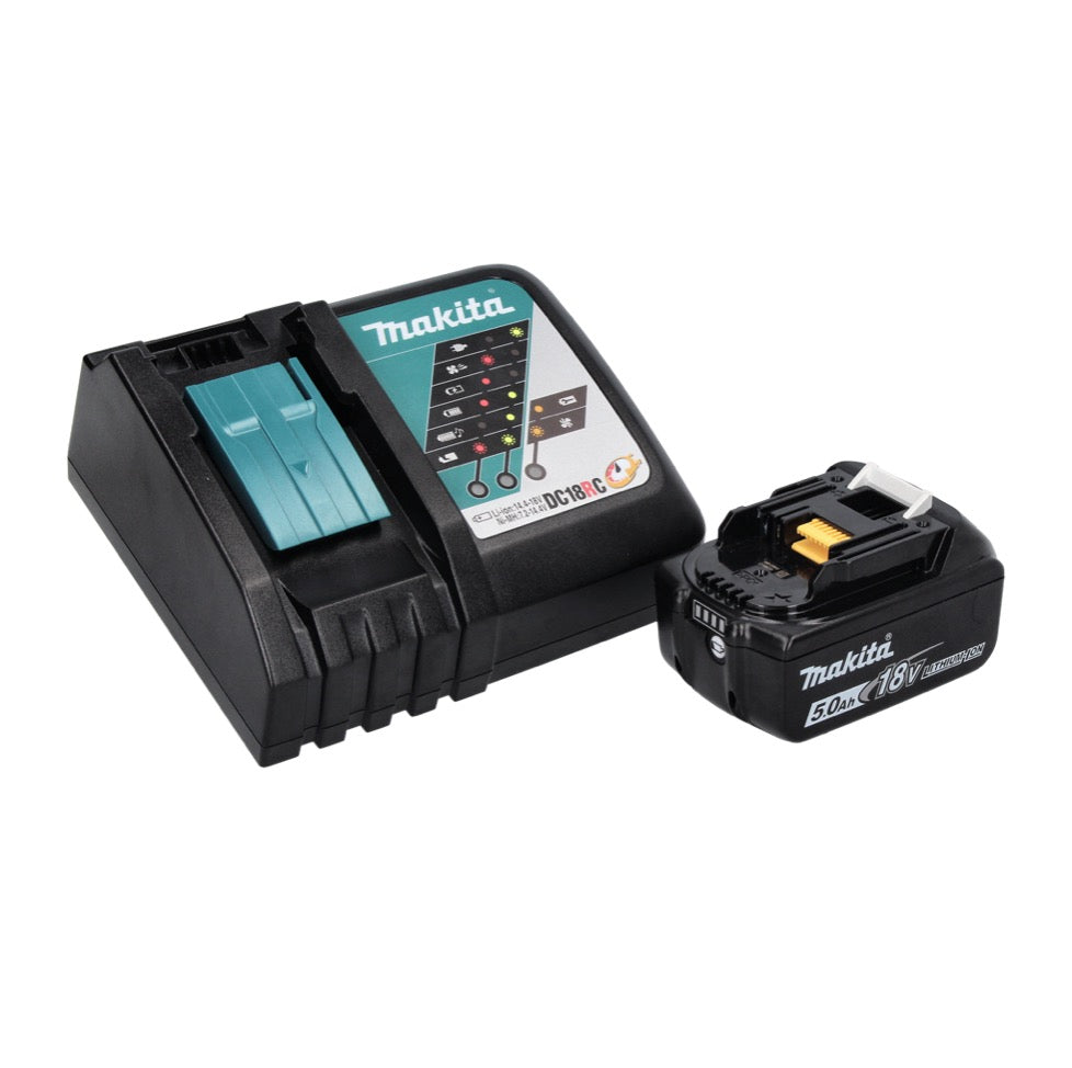 Makita DPO 500 RT1 polisseuse excentrique sur batterie 18 V 125 mm sans balais + 1x batterie 5,0 Ah + chargeur