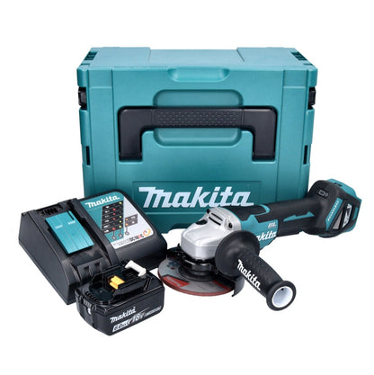 Makita DGA 515 RG1J Akku Winkelschleifer 18 V 125 mm Brushless + 1x Akku 6,0 Ah + Ladegerät + Makpac