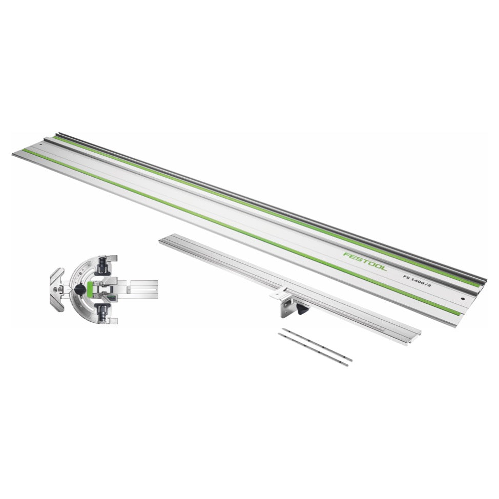 Festool FS-WA Winkelanschlag für Führungsschiene FS/2 60º Schnitt + FS 1400/2 Führungsschiene 1400 mm + Verlängerung FS-WA-VL - Toolbrothers