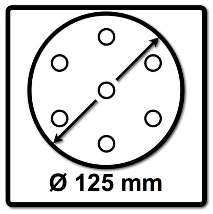 Makita Schleifpapier Klett 125 mm K 320 100 Stk. ( 2x P-43692 ) für DBO BO DCW DWE GEX PEX SXE BOS - Toolbrothers