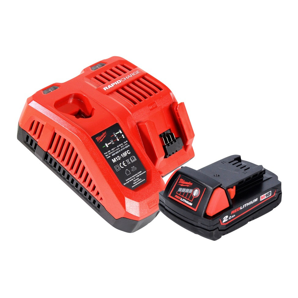 Milwaukee M18 FIWF12-201 FC Akku Schlagschrauber 18 V 300 Nm 1/2" Brushless + 1x Akku 2,0 Ah + Ladegerät