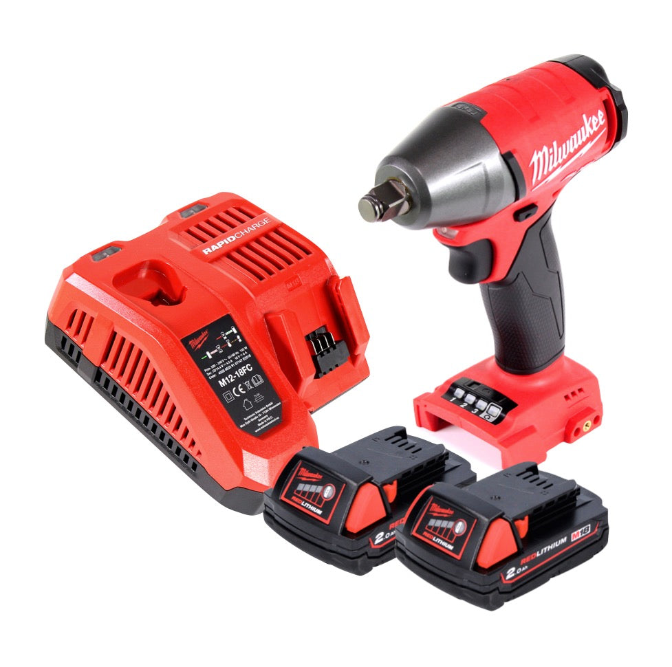 Clé à chocs sans fil Milwaukee M18 FIWF12-202 FC 18 V 300 Nm 1/2" brushless + 2x batteries 2,0 Ah + chargeur