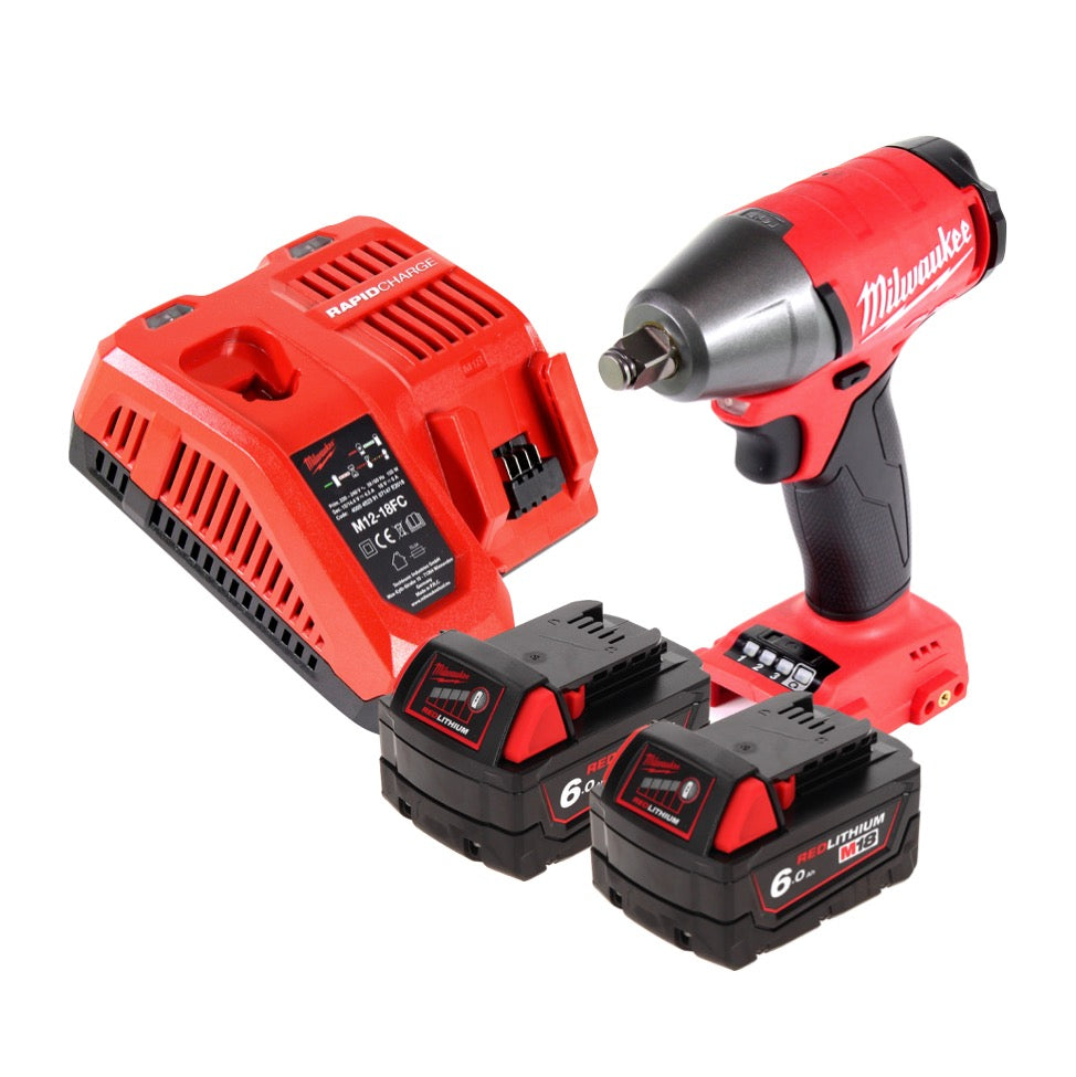 Milwaukee M18 FIWF12-602 FC Akku Schlagschrauber 18 V 300 Nm 1/2" Brushless + 2x Akku 6,0 Ah + Ladegerät