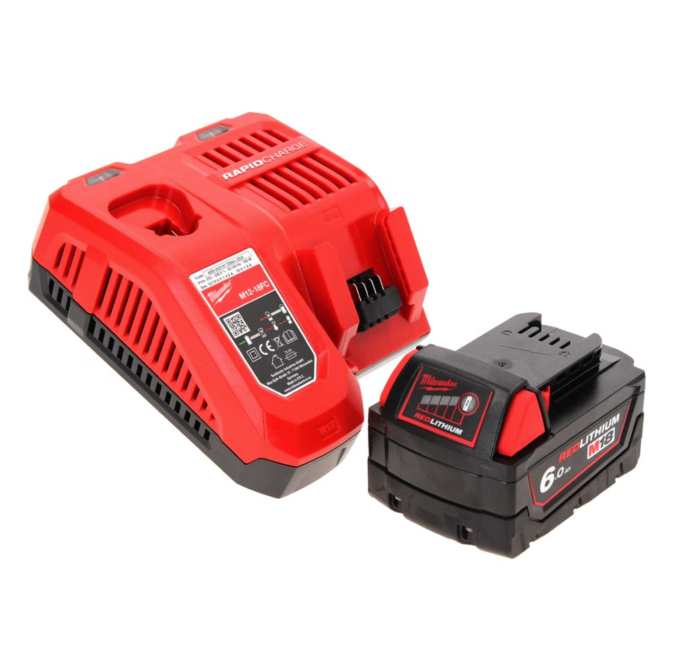 Milwaukee M18 BOS125-601 FC Akku Exzenterschleifer 18 V 125 mm + 1x Akku 6,0 Ah + Ladegerät