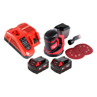 Ponceuse excentrique à batterie Milwaukee M18 BOS125-602 FC 18 V 125 mm + 2x batteries 6,0 Ah + chargeur