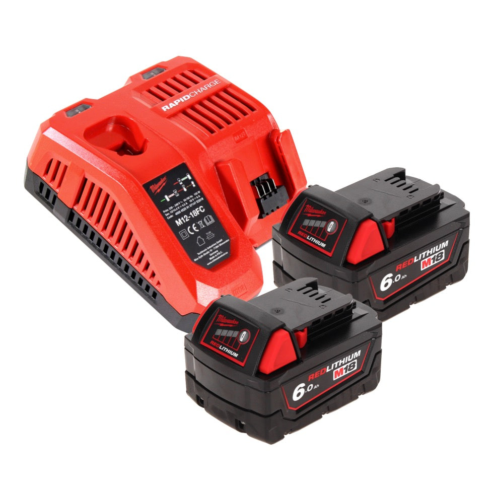 Milwaukee M18 BOS125-602 FC Akku Exzenterschleifer 18 V 125 mm + 2x Akku 6,0 Ah + Ladegerät