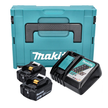 Kit source d'alimentation Makita 18 V (197952-5) avec 2 batteries BL 1830 B 3,0 Ah + chargeur DC 18 RC + Makpac