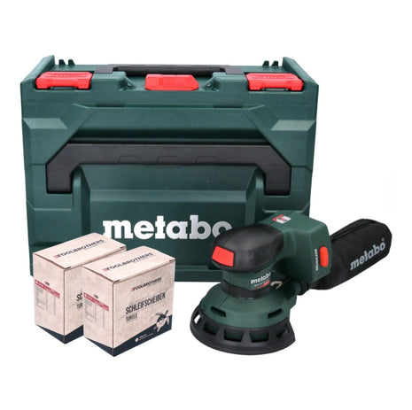 Metabo SXA 18 LTX 125 BL ponceuse excentrique sur batterie 18 V 125 mm (600146840) sans balais + 2x kit de ponçage Toolbrothers TURTLE + metaBOX - sans batterie, sans chargeur