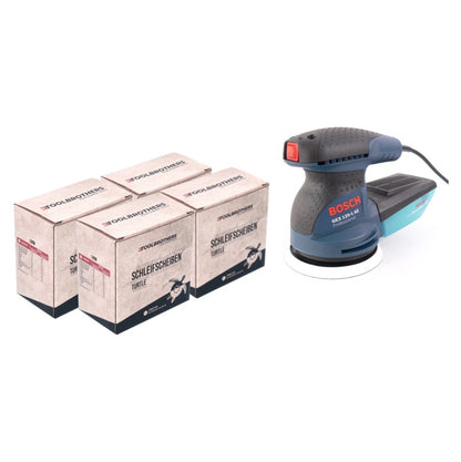 Bosch GEX 125-1 AE Exzenterschleifer 250 Watt 125 mm ( 0601387500 ) + 4x Toolbrothers TURTLE Schleifset - Toolbrothers