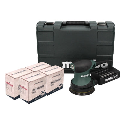 Ponceuse excentrique Metabo FSX 200 Intec 240 W 125 mm + 4x set de ponçage Toolbrothers TURTLE + mallette