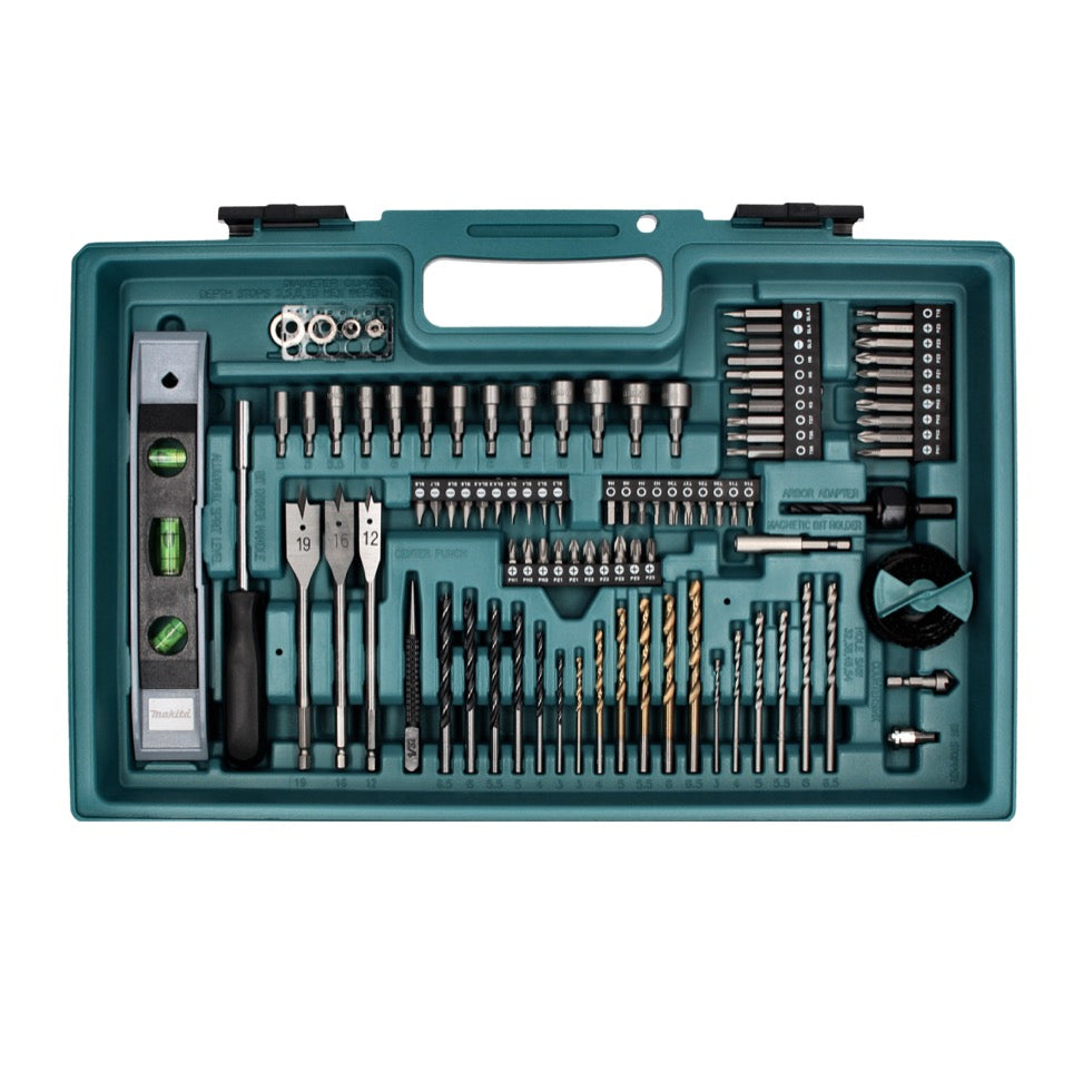 Makita DHP 484 STX5 Akku Schlagbohrschrauber 18 V 54 Nm Brushless + 1x Akku 5,0 Ah + Ladegerät + 101 tlg. Zubehör Set + Koffer