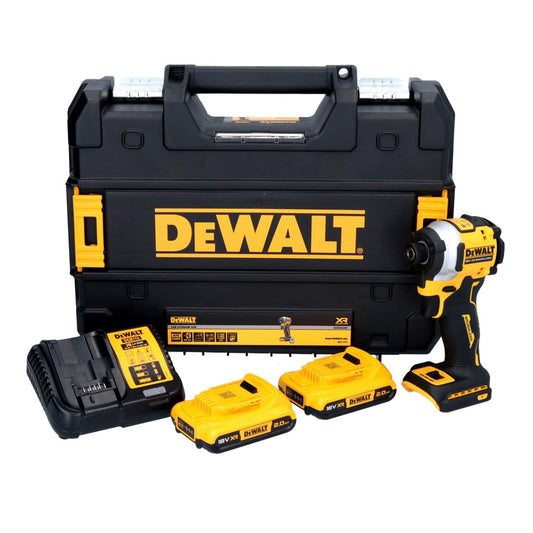 DeWalt DCF 850 D2 Akku Schlagschrauber 18 V 205 Nm 1/4" Brushless - 2x Akku 2,0 Ah + Ladegerät + TSTAK - Toolbrothers