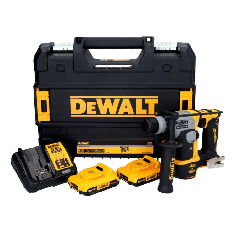 DeWalt DCH 172 D2 Akku Bohrhammer 18 V 16 mm 1,4 Joule SDS plus Brushless + 2x Akku 2,0 Ah + Ladegerät + TSTAK - Toolbrothers