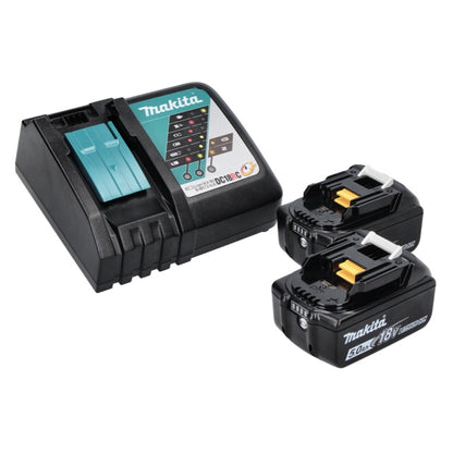 Makita DLX 2452 TJ kit combiné batterie voiture clé à chocs avec batterie DTW 300 + perceuse sans fil DDF 485 + 2x batterie 5,0 Ah + chargeur + Makpac