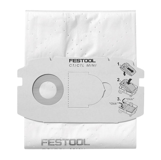Festool SC-FIS-CT MINI/5 Filtersack 5 Stück ( 498410 ) für CTL MINI ( bis Baujahr 2018 ) - Toolbrothers