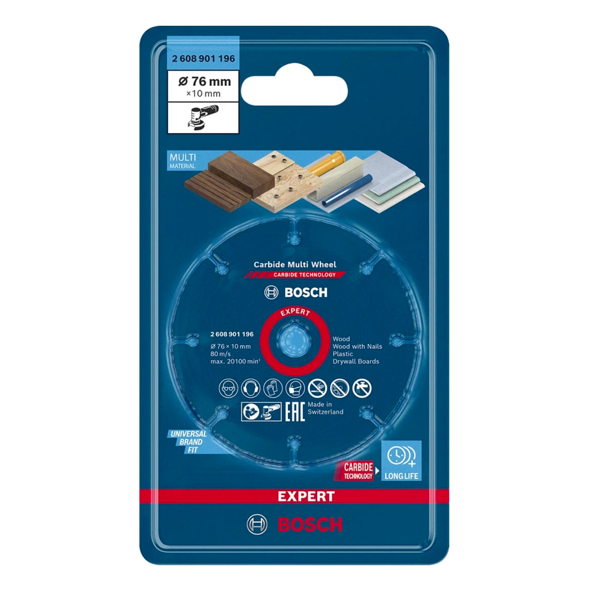 Disque à tronçonner Bosch EXPERT Carbide Multi Wheel 76 x 10 mm 1 pièce (2608901196) Carbide Technology