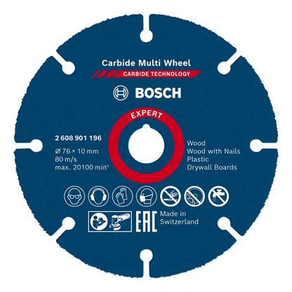 Bosch EXPERT Carbide Multi Wheel Trennscheibe 76 x 10 mm 1 Stk. ( 2608901196 ) Carbide Technology