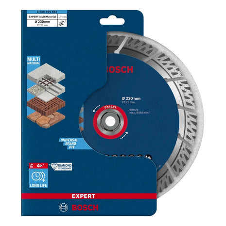 Bosch EXPERT MultiMaterial Diamant Trennscheibe 230 x 22,23 mm 1 Stk. ( 2608900663 ) Long Life - Toolbrothers