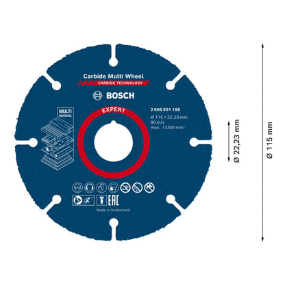 Bosch EXPERT Carbide Multi Wheel Trennscheibe 115 x 22,23 mm 1 Stk. ( 2608901188 ) Carbide Technology