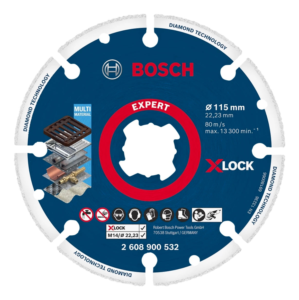 Bosch EXPERT Diamond Metal Wheel X-LOCK Trennscheibe 115 x 22,23 mm 1 Stk. ( 2608900532 ) Diamond Technology - Toolbrothers