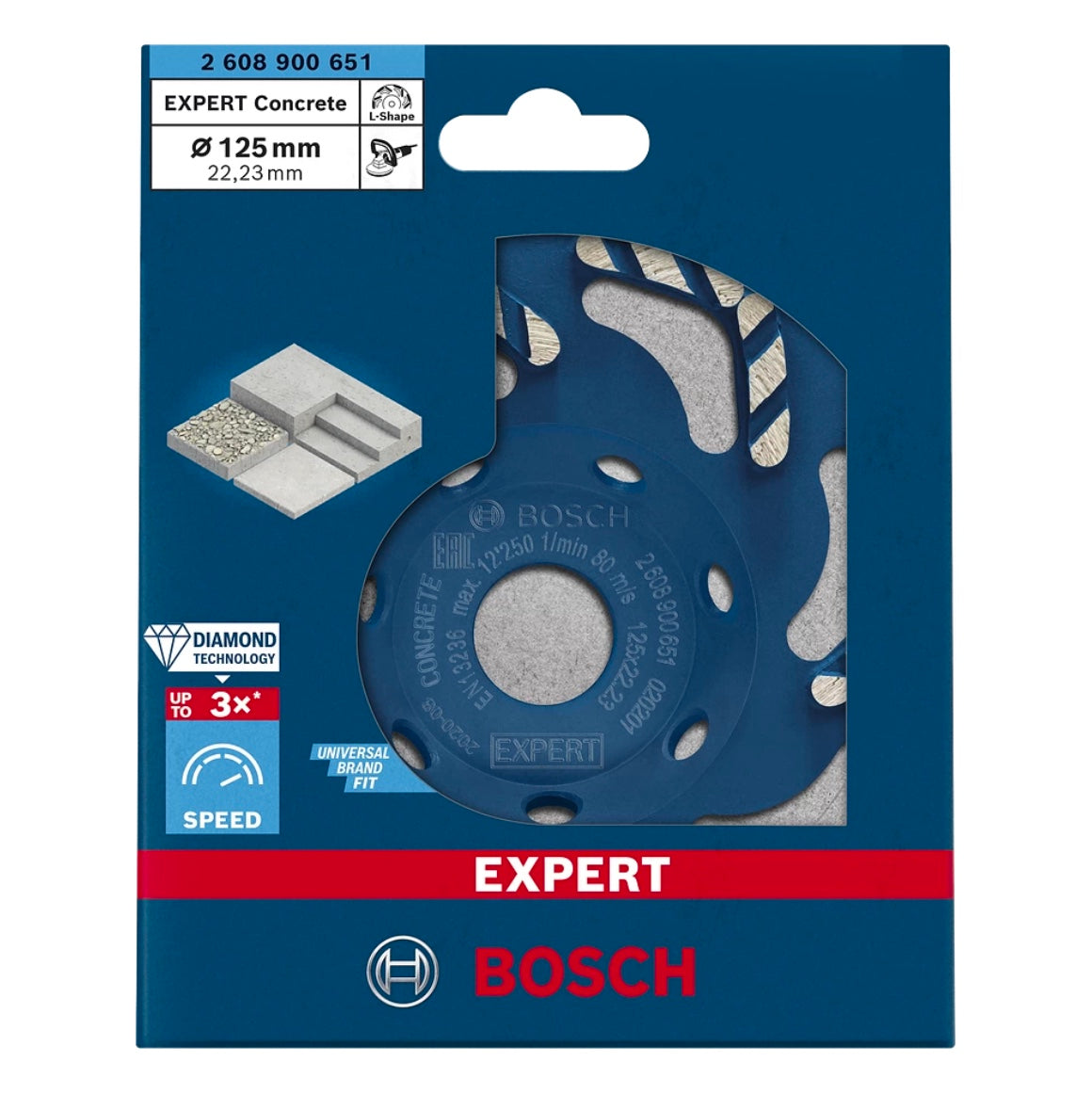 Bosch Expert Concrete Diamanttopfscheibe 125 x 22,23 mm ( 2608900651 ) für Betonschleifer Diamond Technology - Toolbrothers