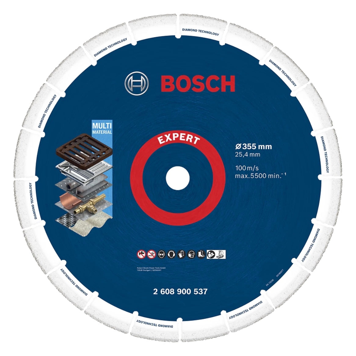 Disque à tronçonner Bosch Expert Diamond Metal Wheel 355 x 25,4 mm (2608900537) Technologie diamantée pour scies à tronçonner/scie à essence