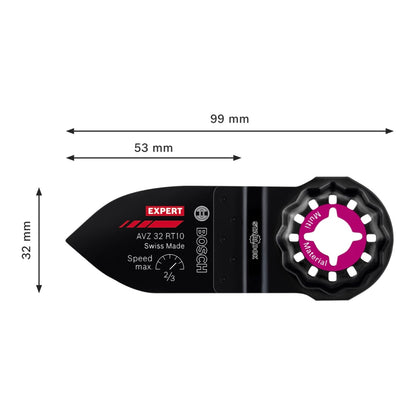 Bosch Expert AVZ 32 RT10 Schleiffinger Starlock 32 x 50 mm ( 2608900039 ) Carbide Technology für Multifunktionswerkzeuge