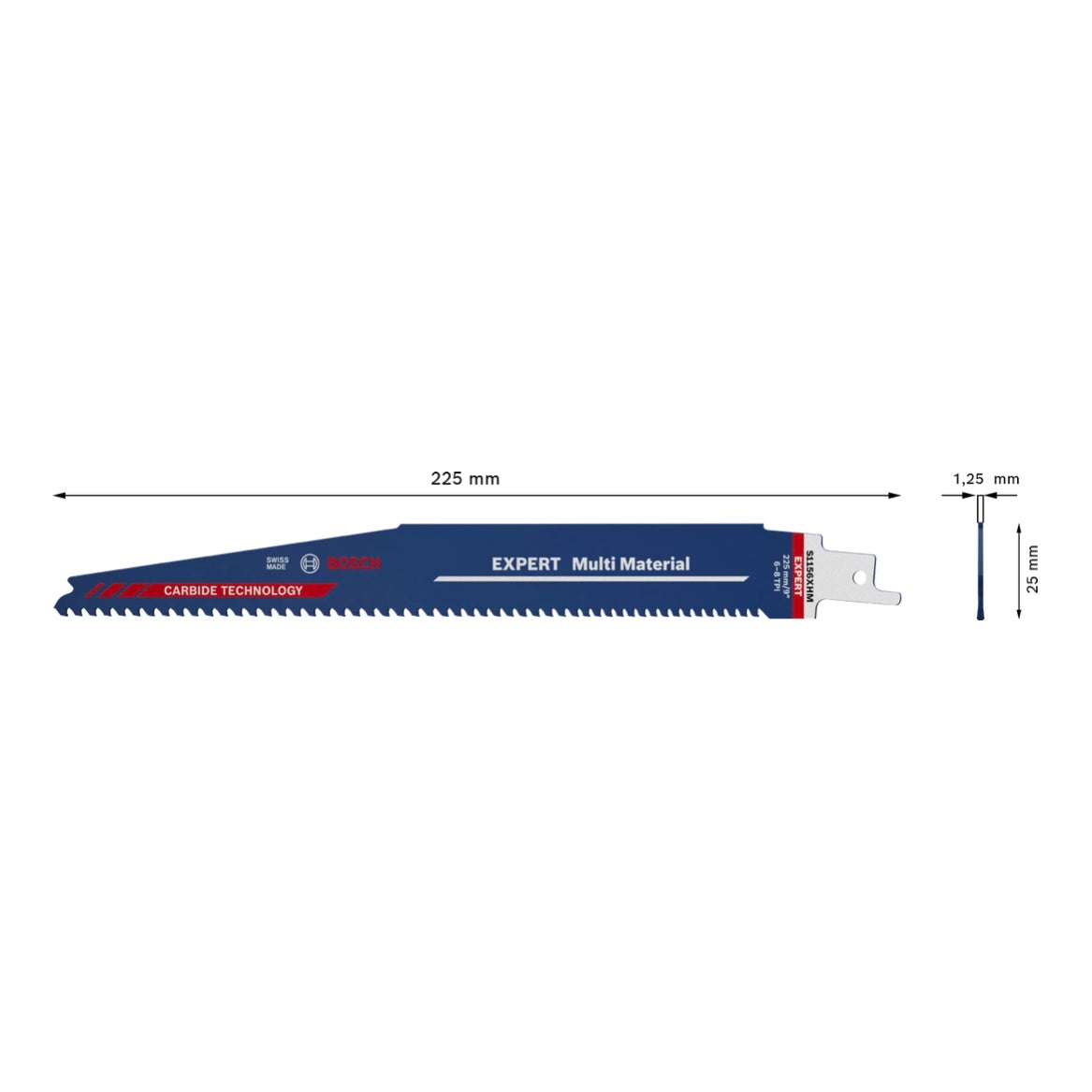 Bosch EXPERT Multi Material S 1156 XHM Säbelsägeblatt 225 mm 1 Stk. ( 2608900391 ) Carbide Technology