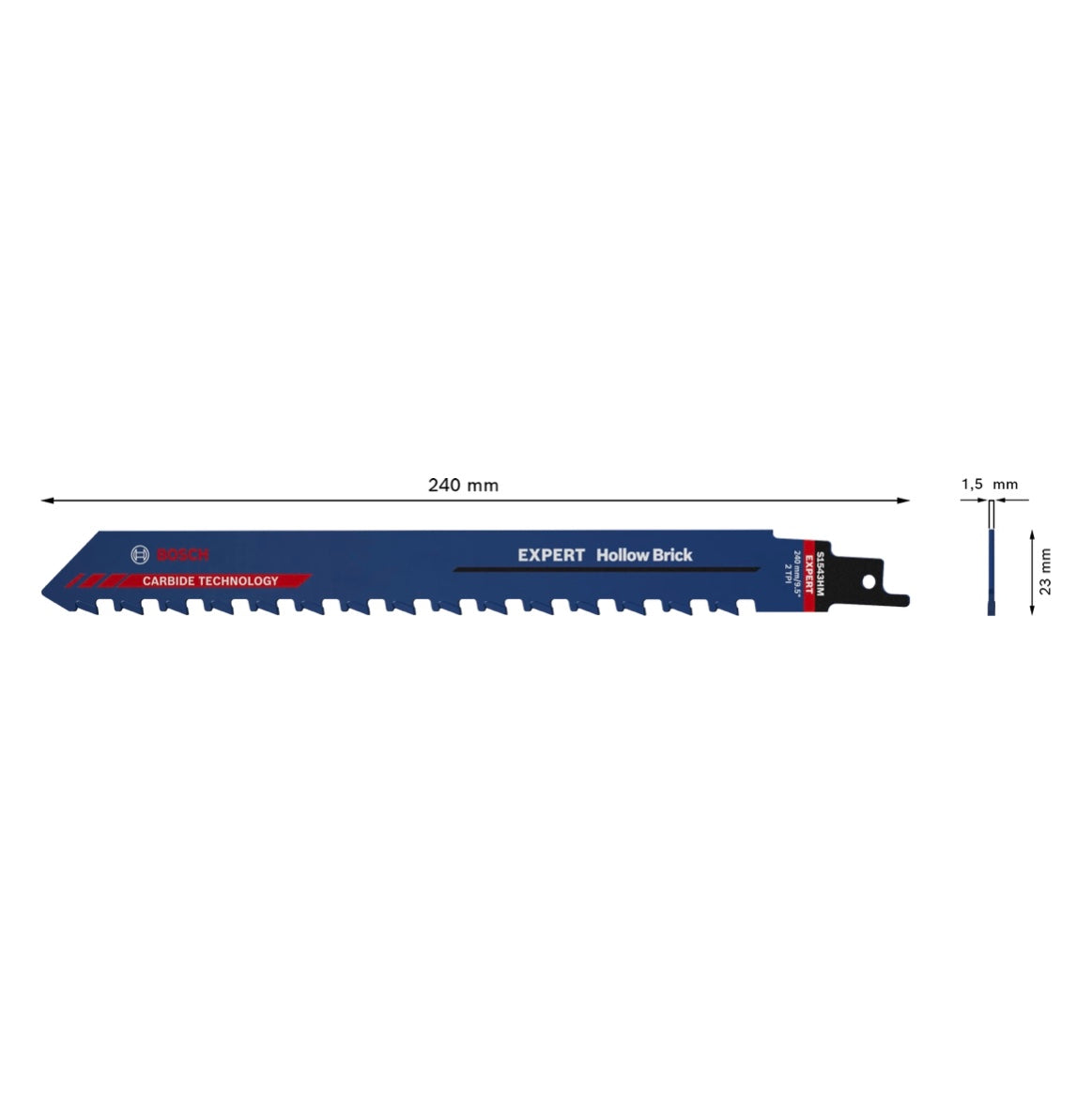 Bosch Expert Hollow Brick S 1543 HM Säbelsägeblatt 240 mm 1 Stk. ( 2608900414 ) Carbide Technologie