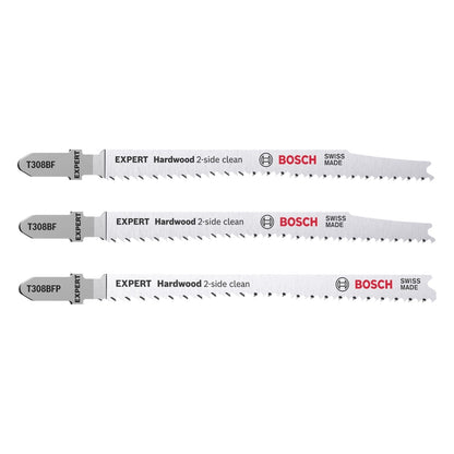 Bosch EXPERT Hardwood 2 side clean T 308 BF / BFP Stichsägeblatt Set 117 mm 3 tlg. ( 2608900549 ) Bi-Metall