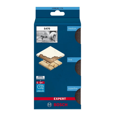 Bosch Expert S470 Combi Block Set 3 tlg. 69 x 97 x 26 mm ( 2608901174 ) Mittel / Fein / Superfein