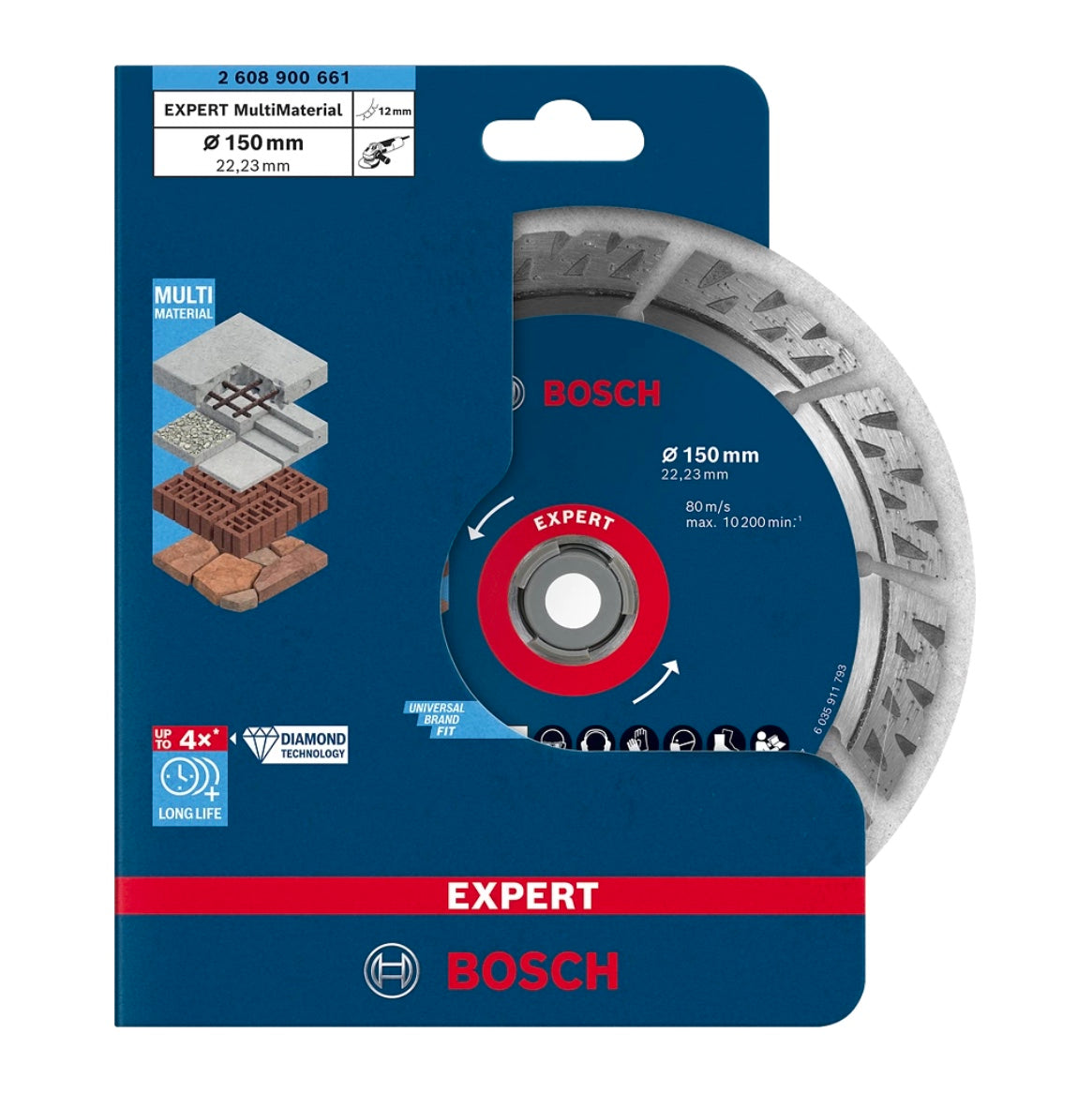 Bosch EXPERT MultiMaterial Diamant Trennscheibe 150 x 22,23 mm 1 Stk. ( 2608900661 ) Long Life - Toolbrothers